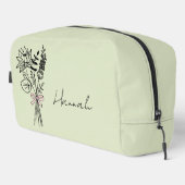 Persoonlijk Cadeau Voor Bruidsmeisje Florale Salie Toilettasje (Rechterhoek)