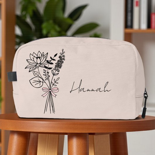 Persoonlijk Cadeau Voor Bruidsmeisje Roze Bloem Bo Toilettasje
