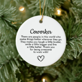Persoonlijk cadeau voor collega, waarderingsgesche keramisch ornament