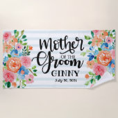 Persoonlijk cadeau voor de moeder van de bruidegom strandlaken (Voorkant)