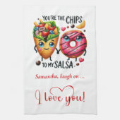 Persoonlijk Cadeau voor Echtgenoot Funny Food Hand Theedoek (Verticaal)