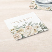 Persoonlijk cadeau voor een vrijgezellenfeest kartonnen onderzetters (Schuin)