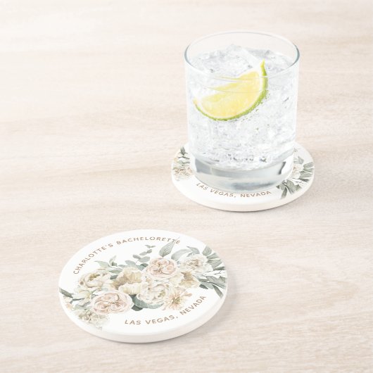 Persoonlijk cadeau voor feestelijke favoriet vrijg zandsteen onderzetter (Zijkant)