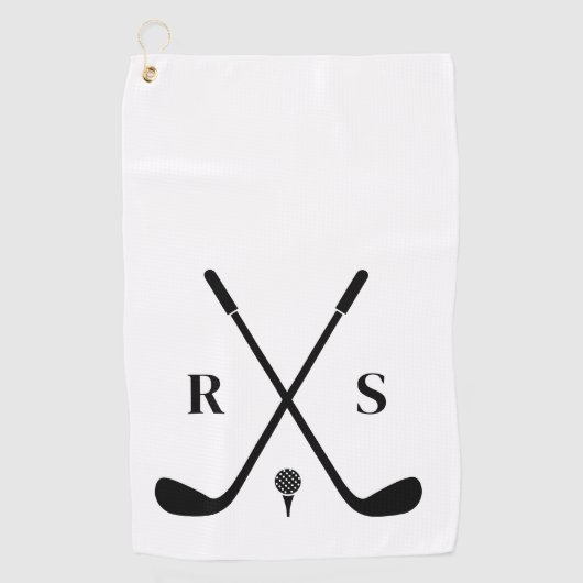 Persoonlijk cadeau voor golfliefhebber voor hem op golfhanddoek (Voorkant)