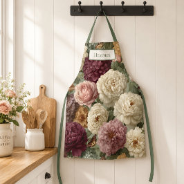 Persoonlijk Cadeau voor Haar Elegante Paarse Bloem Schort