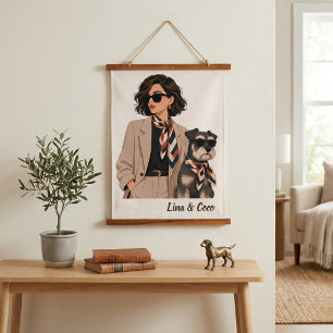 "Persoonlijk Cadeau voor Hond Moeder" "Aangepast H Hangend Wandkleed