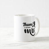 persoonlijk cadeau voor Mevrouw met elegante schri Koffiemok (Voorkant rechts)