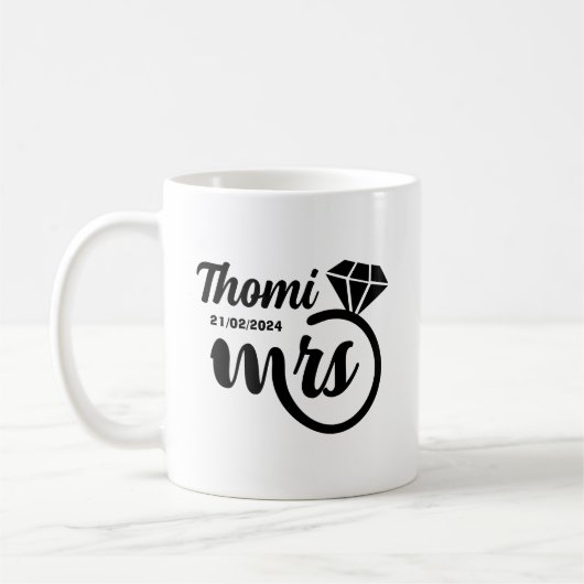 persoonlijk cadeau voor Mevrouw met elegante schri Koffiemok (Links)