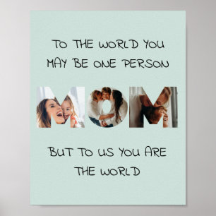 Persoonlijk Cadeau Voor MOEDER Foto Collage Print