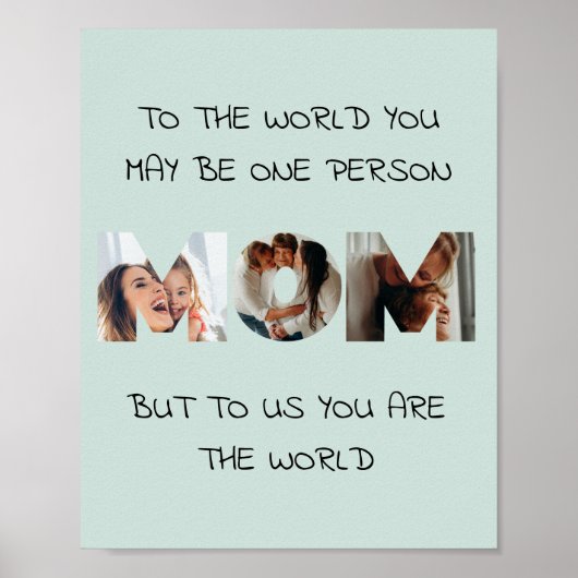 Persoonlijk Cadeau Voor MOEDER Foto Collage Print (Voorkant)