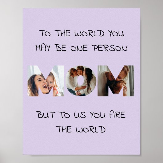 Persoonlijk Cadeau Voor MOEDER Foto Collage Print (Voorkant)