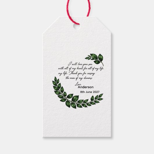 Persoonlijk cadeau voor moeder van de bruidegom br cadeaulabel (Voorkant)