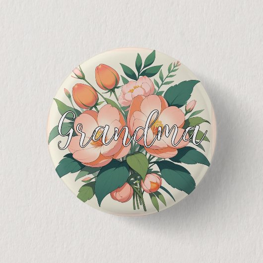 Persoonlijk Cadeau Voor Oma, Canvas Oma Ronde Button 3,2 Cm (Voorkant)