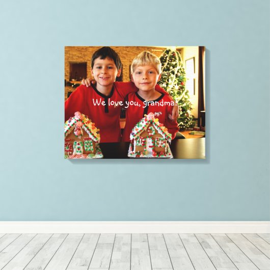 Persoonlijk Cadeau Voor Oma Ingepakt Canvas 20x16 (Insitu (Houten vloer))