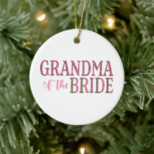 Persoonlijk cadeau voor oma van de bruid keramisch ornament