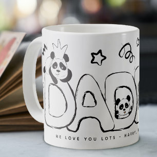 Persoonlijk cadeau voor papa met schattige panda koffiemok