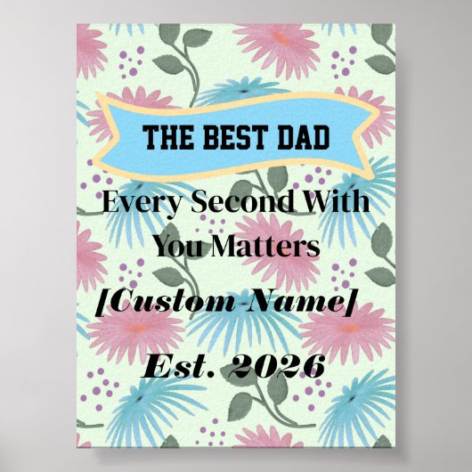 Persoonlijk cadeau voor papa Vaderdag cadeau Poster (Voorkant)