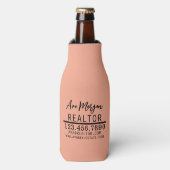 Persoonlijk cadeau voor vastgoedmakelaar flesjeskoeler (Fles Voorkant)
