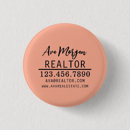 Persoonlijk cadeau voor vastgoedmakelaar ronde button 3,2 cm (Voorkant)