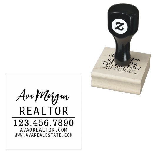 Persoonlijk cadeau voor vastgoedmakelaar rubberstempel (Gestempeld)