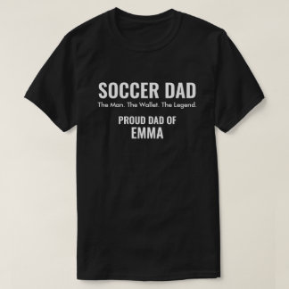 Persoonlijk cadeau voor voetbalvader met naam van t-shirt