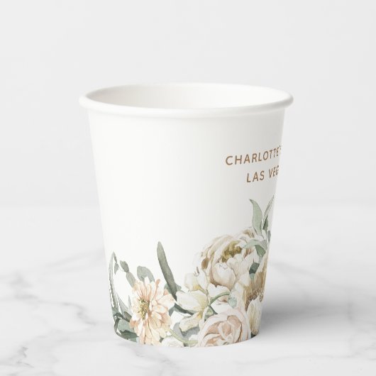 Persoonlijk cadeau voor vrijgezellenfeest papieren bekers (Voorkant)