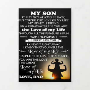 Persoonlijk cadeau voor zoon Best geschenk voor Drieluik Aankondiging