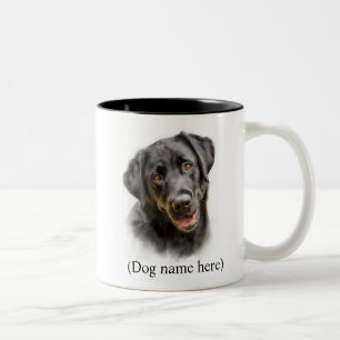 Persoonlijk Cadeau voor Zwarte Lab Hond Moeder Tweekleurige Koffiemok