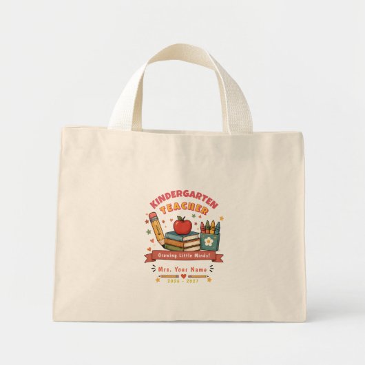 Persoonlijk Cadeaubord voor Leuke Retro Kleuterlei Mini Tote Bag (Voorkant)