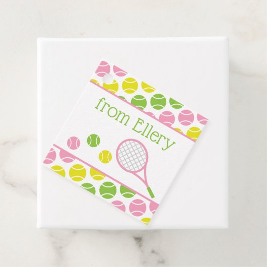 Persoonlijk cadeaukaartje voor preppy tennis bedankjes labels (In situ)