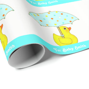Persoonlijk cadeaupapier voor babyborrel