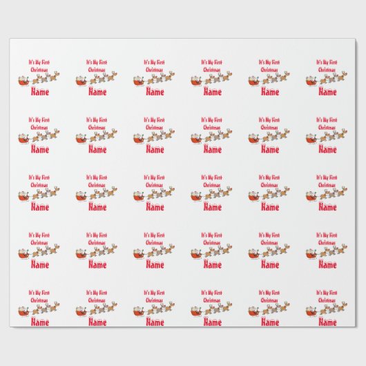 Persoonlijk cadeaupapier voor de eerste kerst van (Vlak)