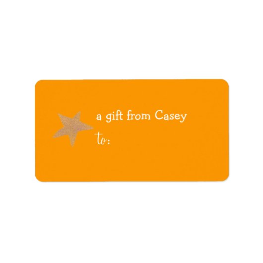 Persoonlijk cadeautag label -- ster thema (Voorkant)