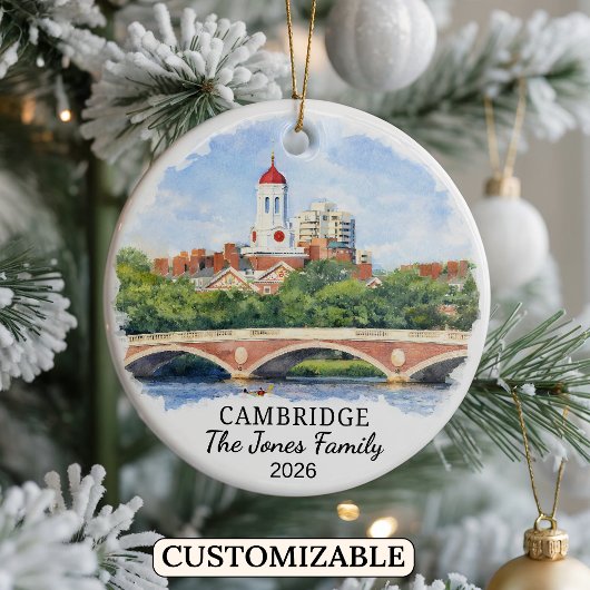 Persoonlijk Cambridge-sieraad, Massachusetts Keramisch Ornament