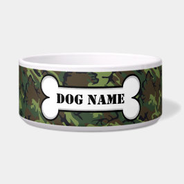 Persoonlijk Camo Dog Bone Voerbakje