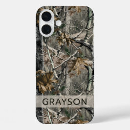 Persoonlijk Camouflage met Bos Takken iPhone 16 Plus Hoesje