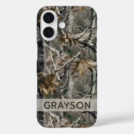 Persoonlijk Camouflage met Bos Takken iPhone 16 Hoesje