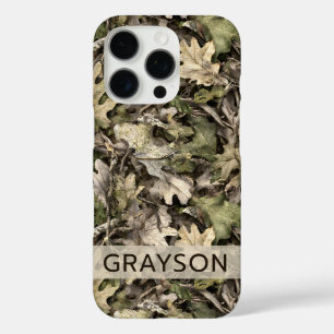 Persoonlijk Camouflagepatroon met Bladeren iPhone 16 Pro Hoesje