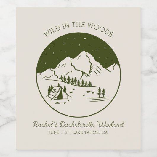 Persoonlijk Camp Bachelorette-feest Wijn Etiket (Enkel label)