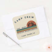 Persoonlijk Camping Weekend Bachelorette Feest Vierkante Sticker (Envelop)