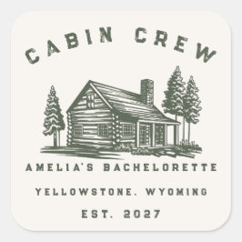 Persoonlijk Camping Weekend Bachelorette Feest Vierkante Sticker