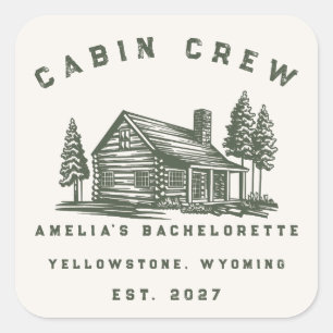 Persoonlijk Camping Weekend Bachelorette Feest Vierkante Sticker