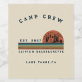 Persoonlijk Camping Weekend Vriendinnengroep Wijn Etiket (Enkel label)