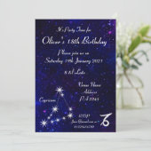 Persoonlijk Capricorn Sterrenbeeld Galaxy Feest Kaart (Staand voorkant)