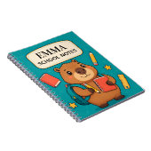 Persoonlijk capybara kinder schoolschrift notitieboek (Rechterzijde)
