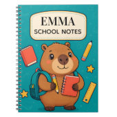 Persoonlijk capybara kinder schoolschrift notitieboek (Voorkant)
