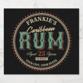 Persoonlijk Caribisch Rum Vloeibare Fles Etiket Ba (Enkel label)