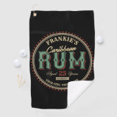 Persoonlijk Caribisch Rumdrankfles Etiket Bar Golfhanddoek (Insitu)