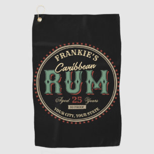 Persoonlijk Caribisch Rumdrankfles Etiket Bar Golfhanddoek