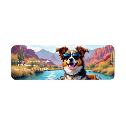 Persoonlijk Cartoon Hond Retouradreslabel Etiket (Voorkant)